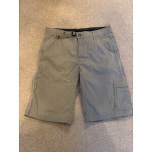 Prana Men's Gray Outdoor Hiking Shorts Medium Utility Cargo Lightweight